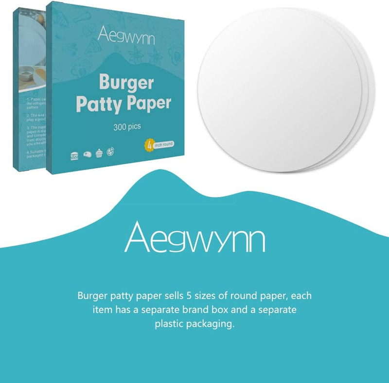 Hamburger Patty Paper round 4 Inch 300 Pcs, Parchment Burger Papers Non Stick Ea gallery