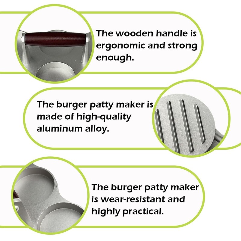 Burger Patty Press Maker Storage Containers Oil Brush 200 Papers BBQ Accessory gallery