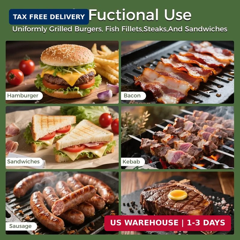 XUDAKAIXIN Cast Iron Smash Burger Press (2PCS),Grill Bacon Meat Press Tool,Perfe gallery