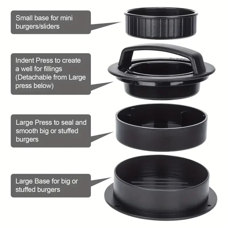 Non Stick 3 IN 1 Stuffed Burger Press Hamburger Patty Molds gallery