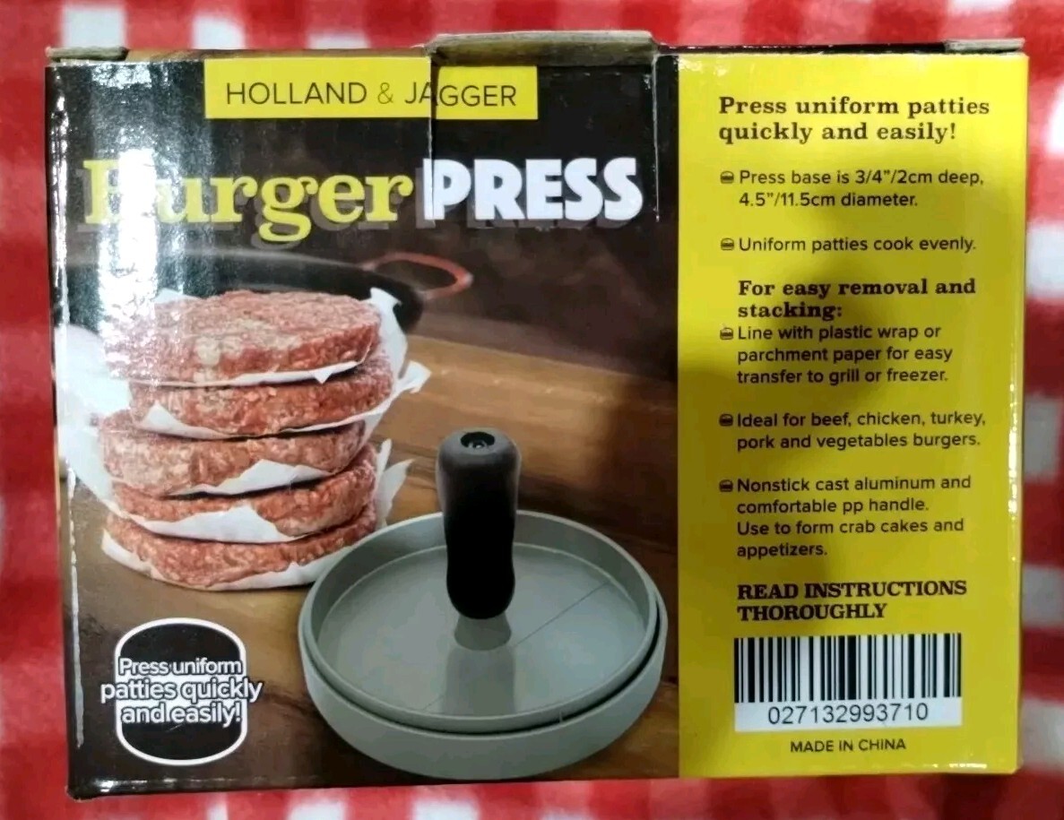 2 Hamburger Patty Maker Grill Press Large Round Burger Metal Mould Cooking Tool gallery