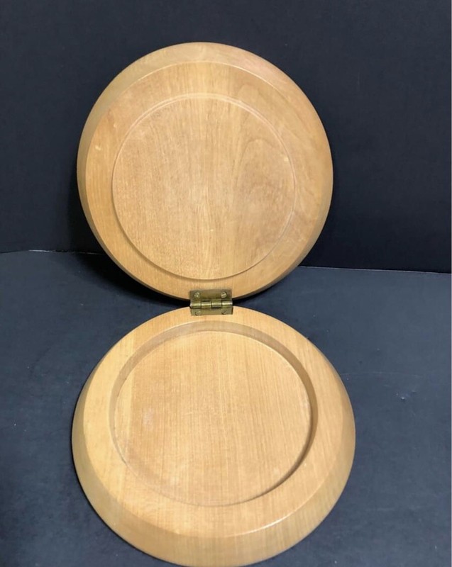 VTG Wooden Hamburger Press Mold with Pig Painted Design Free Shipping gallery