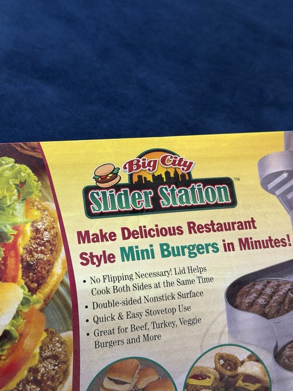 BIG CITY SLIDER STATION AS SEEN ON TV STOVE-TOP SLIDER MAKER Vtg Billy Mays gallery