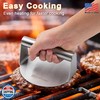 Husfunov Stainless Steel Burger Press, 5.5 Inch Round Smasher,Non-Stick Smooth H gallery