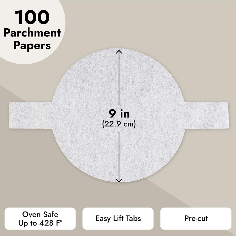 Juvale Parchment Paper Rounds - 9-Inch, White, 100-Count - 9 Inch, White gallery