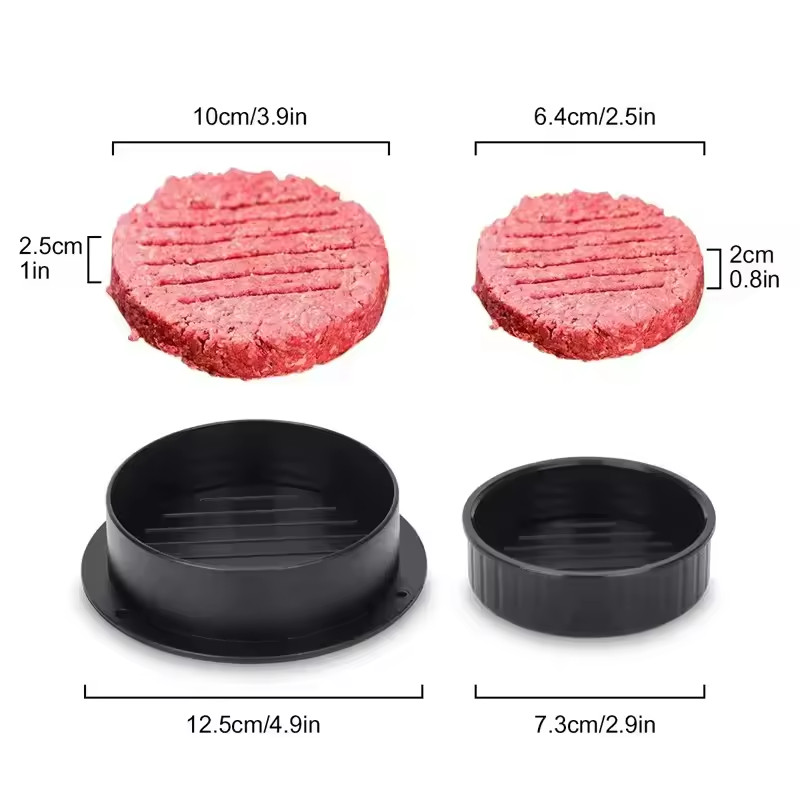 Burger Press 3 in 1 Non-Stick Hamburger Patty Maker Mold BBQ Kitchen Meat Tool gallery