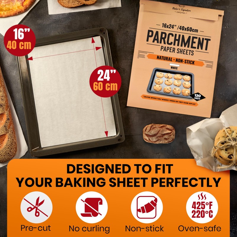 120 Pcs 16x24 Inch Parchment Paper Sheets by 16" x 24" - 120 Pack, White gallery