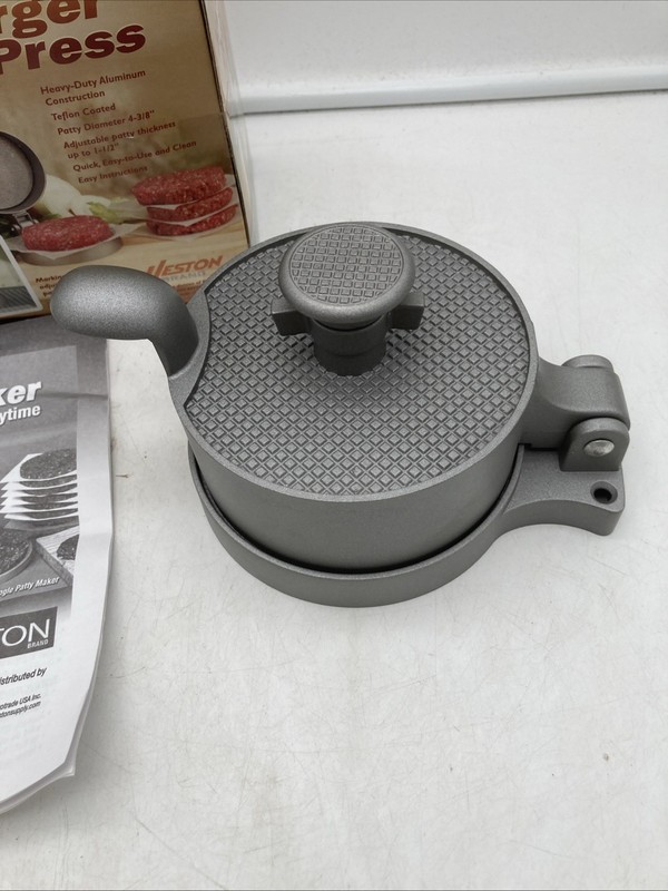 Unused Weston Teflon Coated Non Stick Single 4.375” Hamburger Aluminum Press gallery