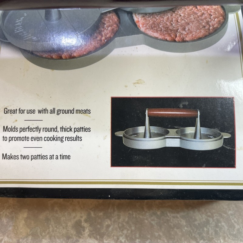 Jim Beam Non Stick Heavy Duty Aluminum Double Burger Grilling Patty Press JB0169 gallery