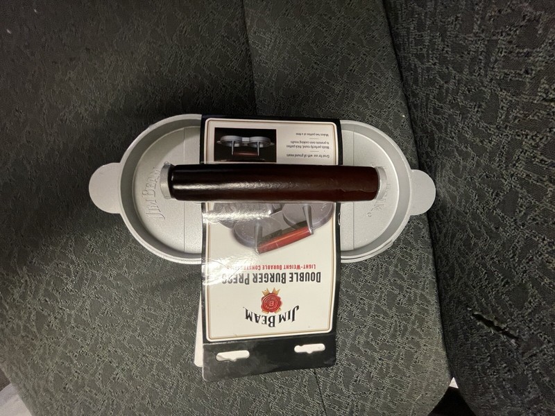 Jim Beam Non Stick Heavy Duty Aluminum Double Burger Grilling Patty Press JB0169 gallery