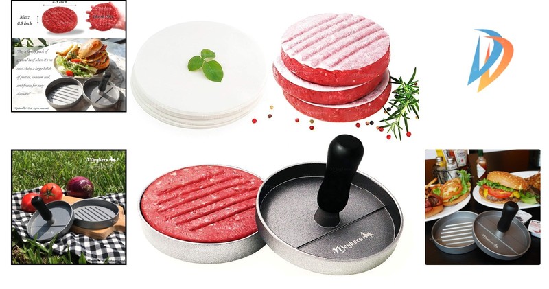 Professional Burger Press with 100 Free Patty Papers - Perfect for Grilling! gallery