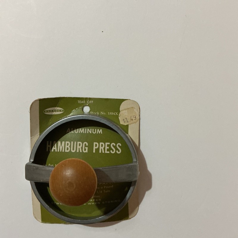 Vintage ARMBEE Corp Cast Iron Hamburger Press Advertising Restaurant 6” gallery
