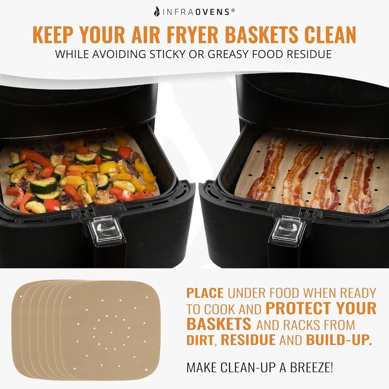 Air Fryer Liners Compatible with Bella, Chefman, Large (7 x 7.4), Brown gallery