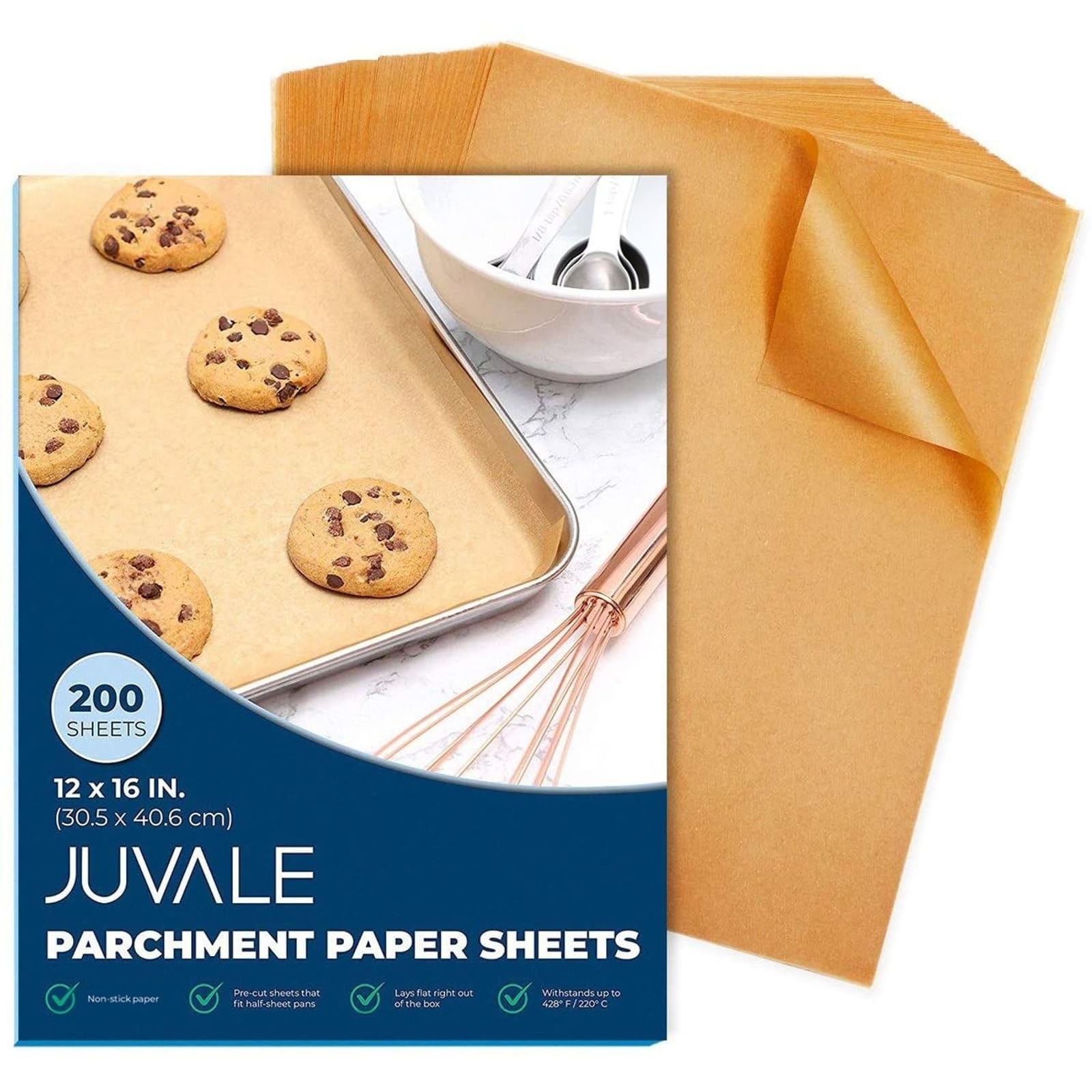 Juvale Parchment Paper Sheets - 200 Pack, 12 x 16 in, 12 x16 inch, Brown gallery