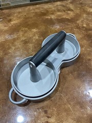 Brand New Crate And Barrel Burger Press – With Stickers And Never Used!