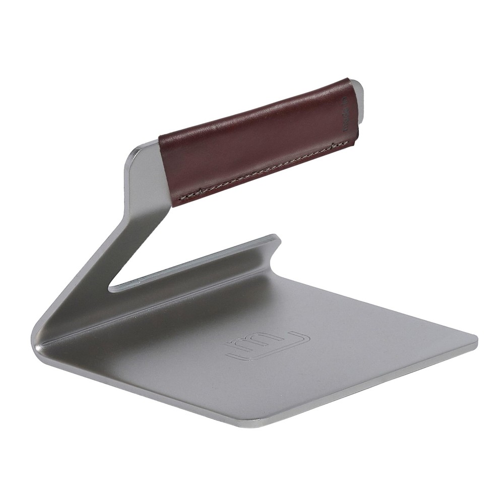 Made In Cookware - Stainless Steel Grill Press - Removable Leather Handle Cov...