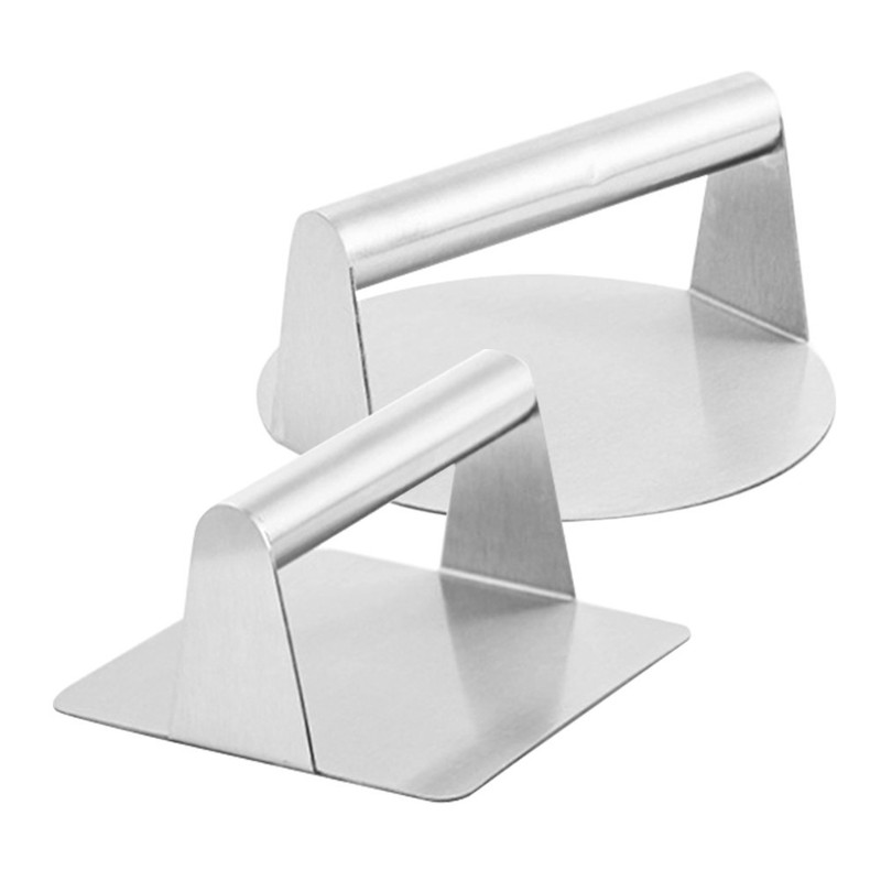 2 Pcs Meat Press Stainless Steel Burger Presser Metal Hamburger Patty Maker gallery
