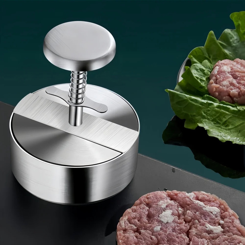 Hamburger Meat Press Patty Maker 304 Stainless Steel round Non-Stick Thickness A gallery