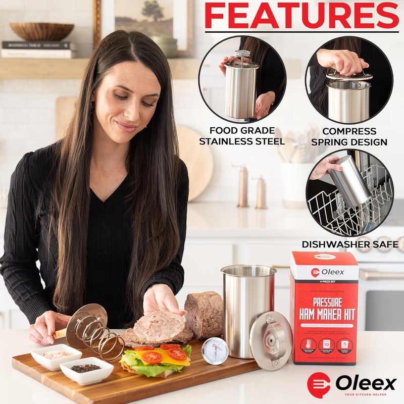 NEW Lunch Meat Press Mold for Deli Meats-Homemade Ham Maker Meat Press Tool wit gallery