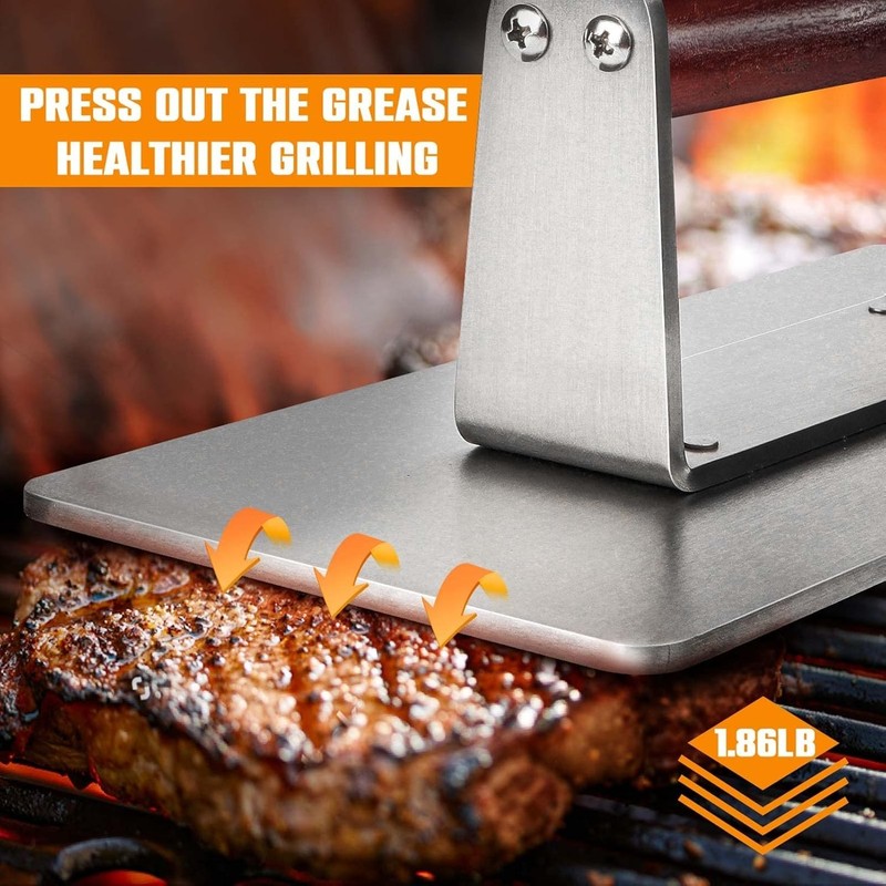 Durable 9 Inch Burger Press with Stay-Cool Handle - Ideal for Healthy Grilling gallery
