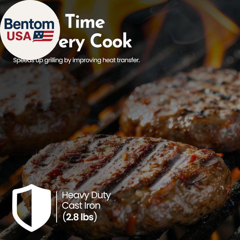 Bacon Press Rectangle | Heavy-Duty Cast Iron Grill Press for Perfectly Seared Ba gallery