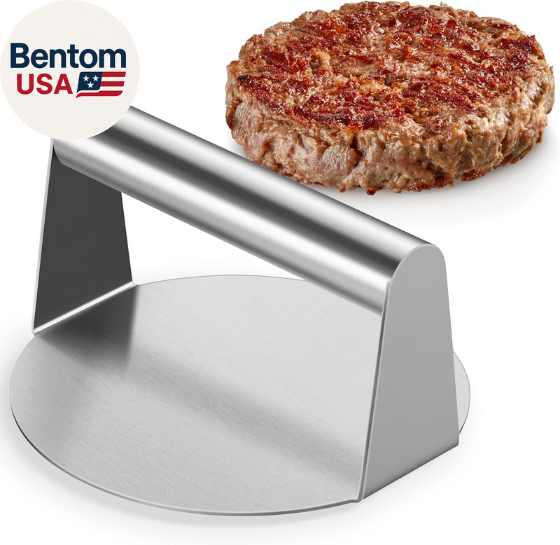 Smash Burger Press for Griddle (5.5 Inch), Stainless Steel Hamburger Smasher, Fl gallery