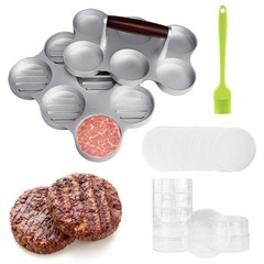 Burger Patty Press Maker Storage Containers Oil Brush 200 Papers BBQ Accessory