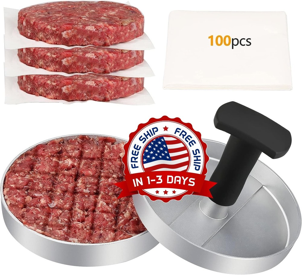 Conjunto De Prensa Para Hamburguesas Con Molde Antiadherente Para BBQ Antiadhere