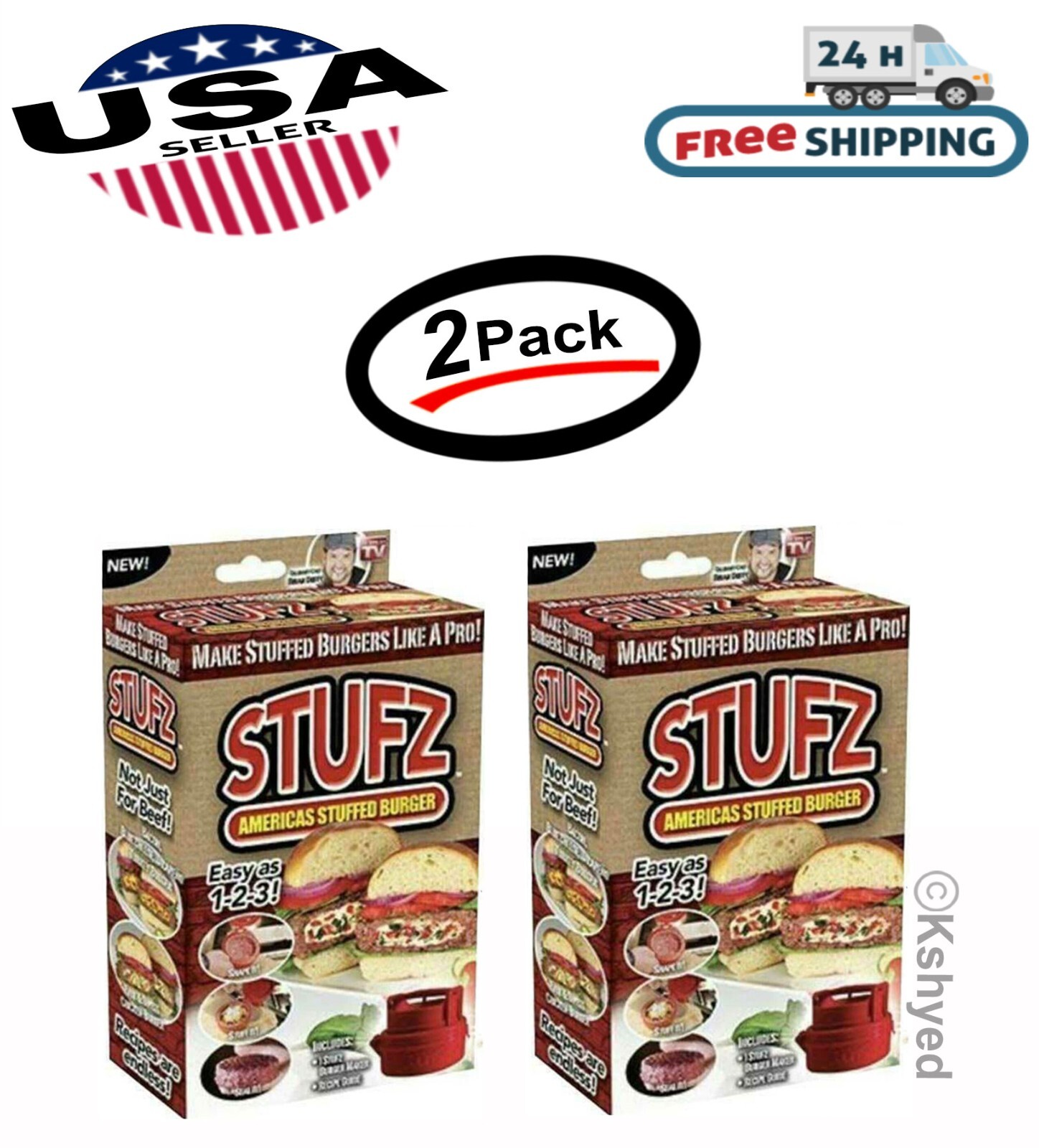 (2 Pack) STUFZ Americas Stuffed Burger | Make Burgers Like a Pro, As-Seen-On TV gallery