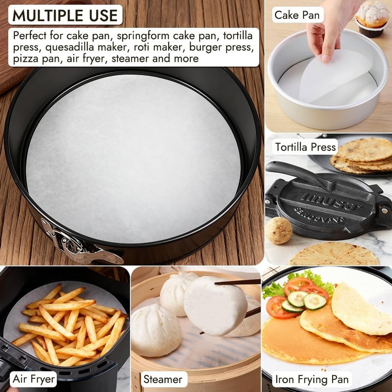 BYKITCHEN 9 Inch Parchment Paper Rounds, Set of 150, Non Stick 9 inch, Nature gallery