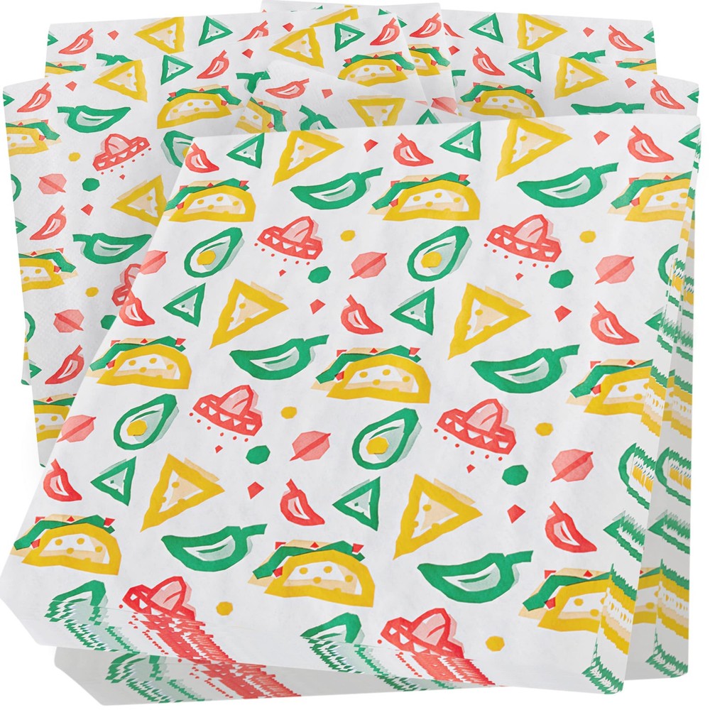 Fun, Fiesta Style 12in Deli Paper 1000 Ct. 12 inch, red, green, gold, yellow