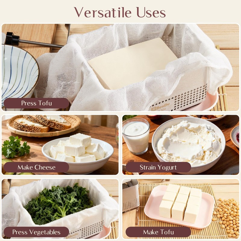 Tofu Press Stainless Steel, Paneer Maker with Upgraded Deep-Press Design, Imp... gallery