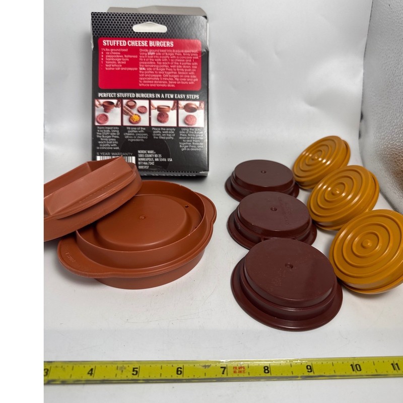 Nordic Ware 3-in-1 Stuffed Burger Press & Slider Maker Brown Mustard Plastic 365 gallery
