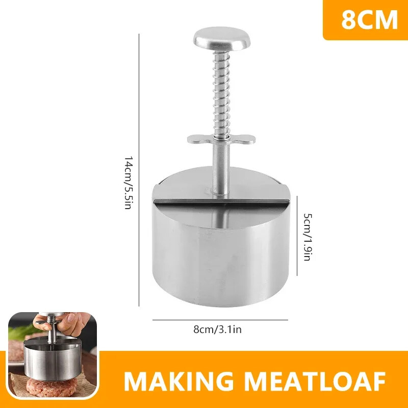 304 Stainless Steel Press Burger Patty Maker Pork Beef Burgers Manual Press Mold gallery