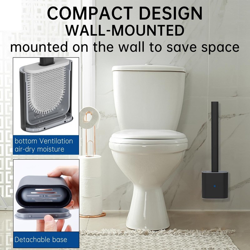 TEITEAI RV Toilet Bowl Brush - Silicone Bristles, Gentle on Toilets | Wall-Mo... gallery