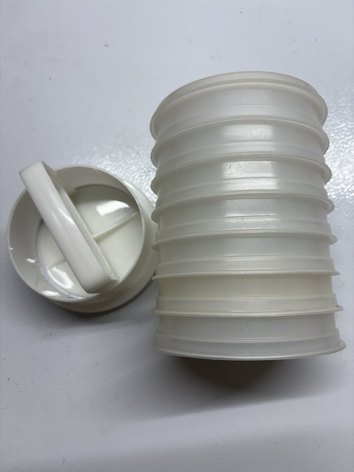 Vintage Tupperware 4" Hamburger Patty Press / Ring & 7 Freezer Keepers w/ Lid gallery