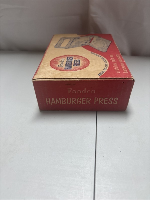 Vintage Foodco hamburger Press Diecast Lifetime Aluminum With Original Box gallery