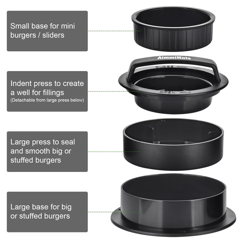 Hamburger Press Patty Maker 3 in 1 Stuffed Burger Mold Non Stick gallery