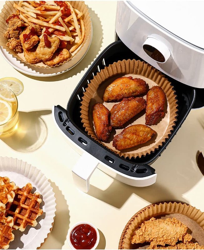 100Pcs Air Fryer Disposable Paper Liner, Non-stick 100pcs, Wood gallery