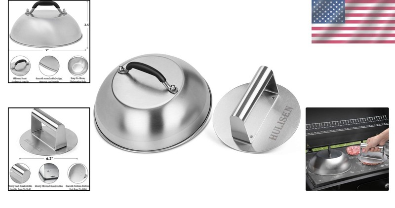 Burger Press Basting Cover Set Stainless Steel Griddle Accessories Kit gallery