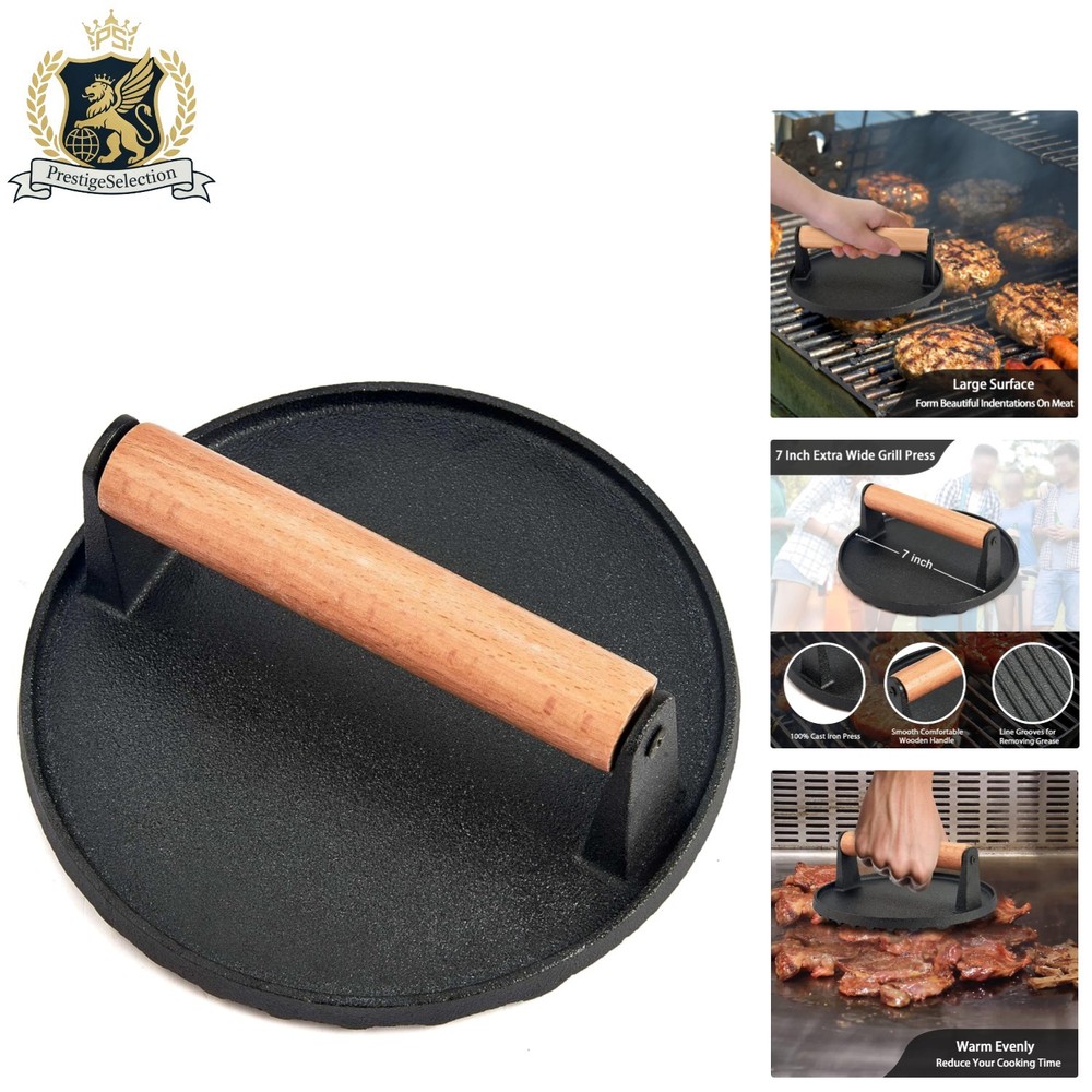 Heavy-Duty 2.6 lbs Cast Iron Press - Perfect for Indoor and Outdoor Chefs