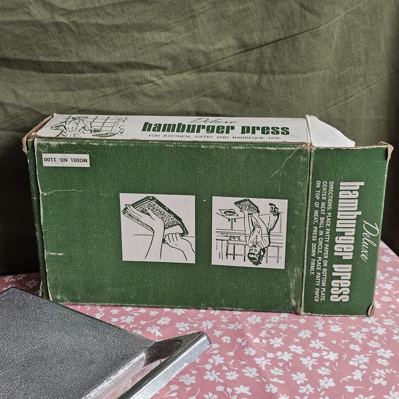 Kitchen - Quip Vintage Chrome Plated Deluxe Hamburger Press In Original Box gallery