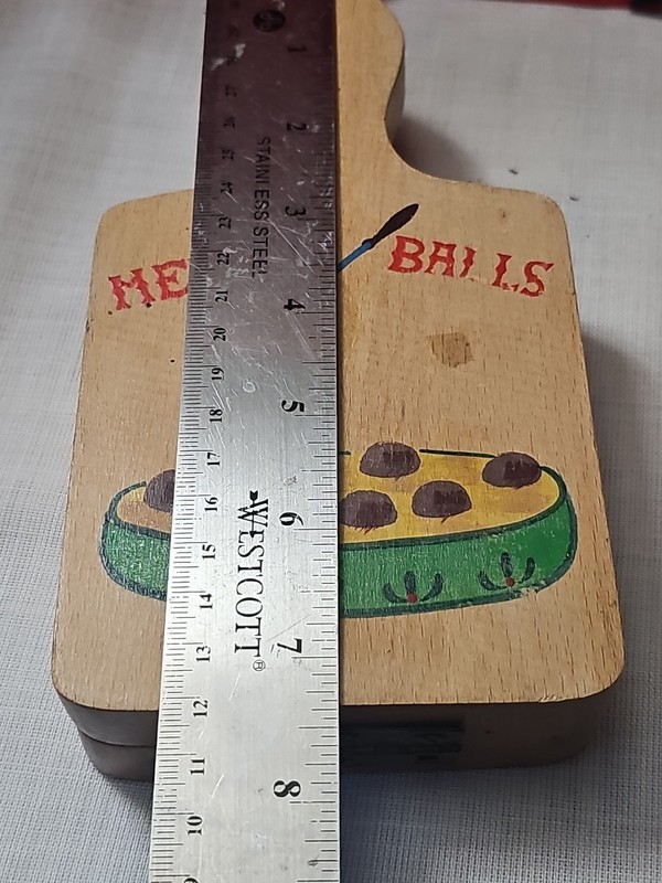 VINTAGE Wooden Meatball Press for 6 meatballs / decorative / cutting board gallery