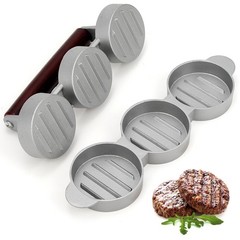 Mini Burger Press – 3-Slot Slider Patty Maker for Hamburgers, Veggie Burgers …