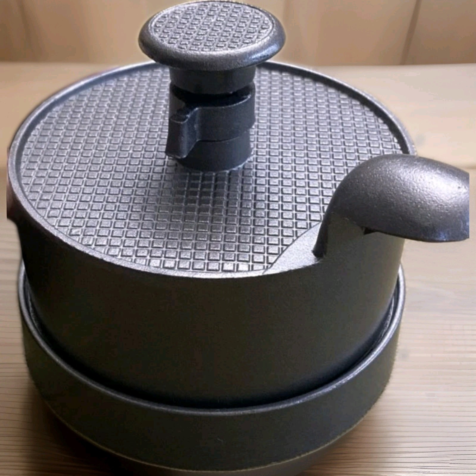 BURGER SINGLE PRESS NON STICK CAST ALUMINUM ADJUSTABLE HAMBURG MOLD HEAVY DUTY gallery