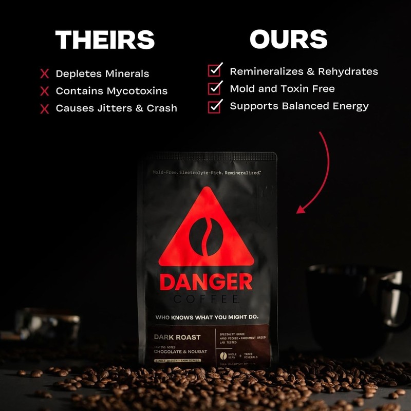 "Danger Coffee by Dave Asprey Remineralized Mold Free & Lab Tested Ground Coff.. gallery