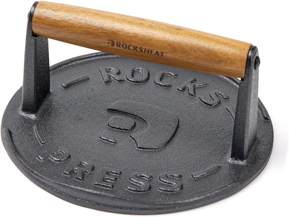 7 Inch Bacon Press Heavy Duty Cast Iron Grill Press 2.5 lbs Round Smash Burger