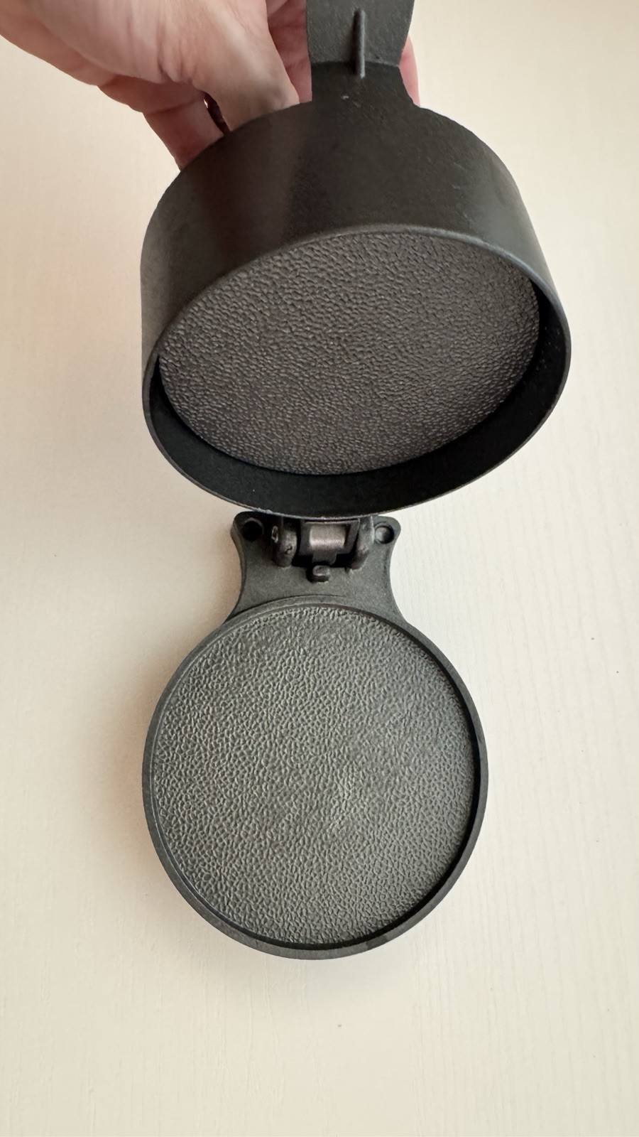 Silver Metal Large Non-Stick Single Burger Press with Textured Surface, 1 Hole gallery