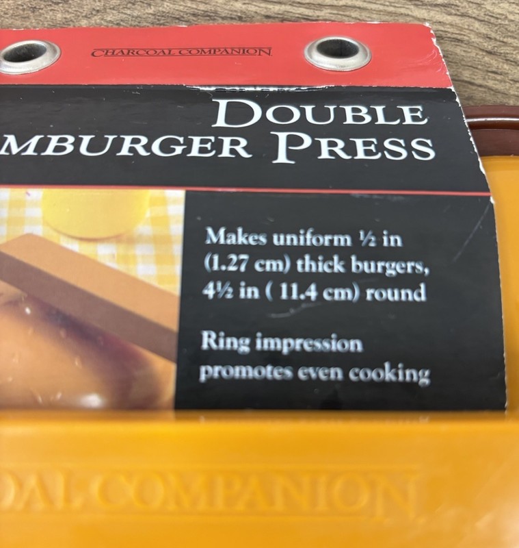 Charcoal Companion Double Hamburger Press Mold Burger 4.5 Circular Patties NEW gallery