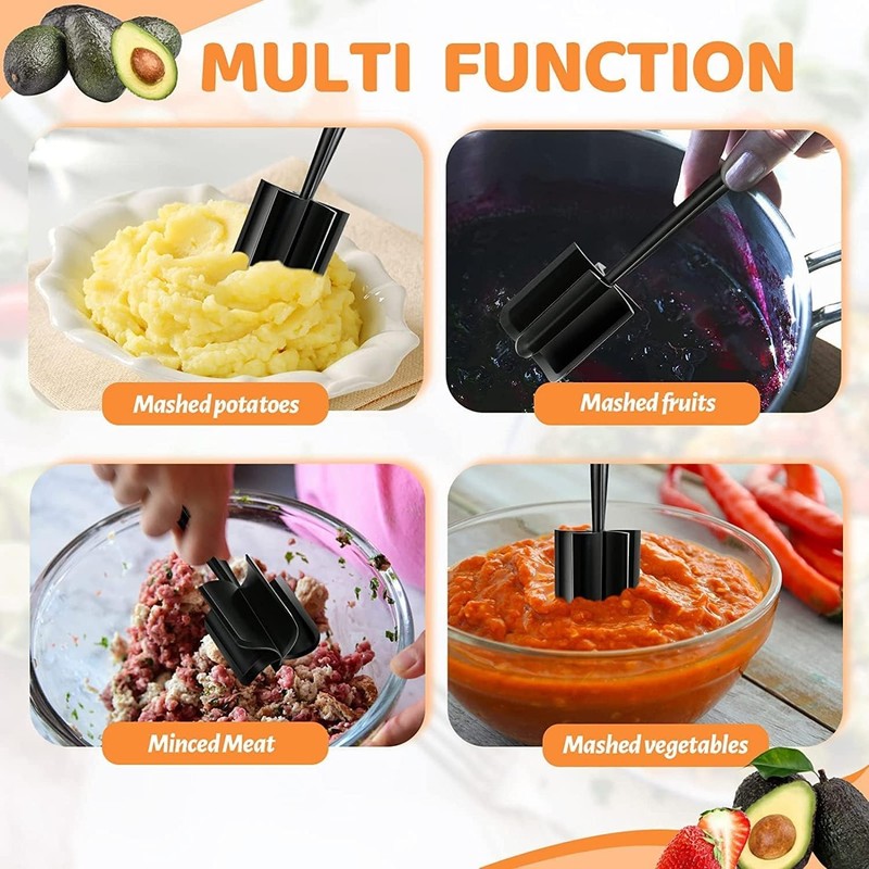 Meat Chopper, Hamburger Potato Masher-Professional Black gallery